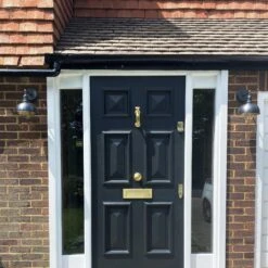 Brooklyn Outdoor & Bathroom Dome Wall Light - 8 Inch - Pewter & Brass -Lumi Home Shop BR IP65 DWL8 BP PH INDUSTVILLE B2C OUTDOOR hunters homerenovation