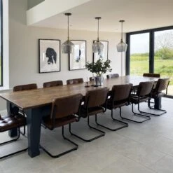 Brooklyn Tinted Glass Schoolhouse Pendant - 10 Inch - Smoke Grey 23 Brooklyn Tinted Glass Schoolhouse Pendant - 10 Inch - Smoke Grey -Lumi Home Shop BR TGL SHP10 SG BH LR INDUSTVILLE B2C DINING ROOM BROWN PLANTS WHITE CHAIRS the cow shed conversion 2 copy