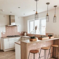 Brooklyn Wire Cage Pendant - 5 Inch - Pewter - Cylinder 13 Brooklyn Wire Cage Pendant - 5 Inch - Pewter - Cylinder -Lumi Home Shop BR WCP5 P CYLRINDUSTVILLEB2CKITCHENPASTELPINKRebekahColquhoun rebekahcolquhoun 1