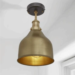 Brooklyn Cone Flush Mount - 7 Inch - Brass 7 Brooklyn Cone Flush Mount - 7 Inch - Brass -Lumi Home Shop Brass Flush Cone7 Brass Low Classic InSitu