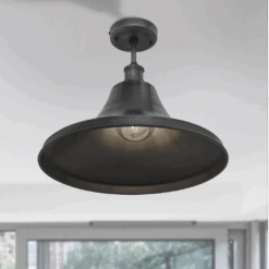 Brooklyn Giant Bell Flush Mount - 20 Inch - Pewter -Lumi Home Shop Brooklyn Pewter GiantBell Pewter In Situ