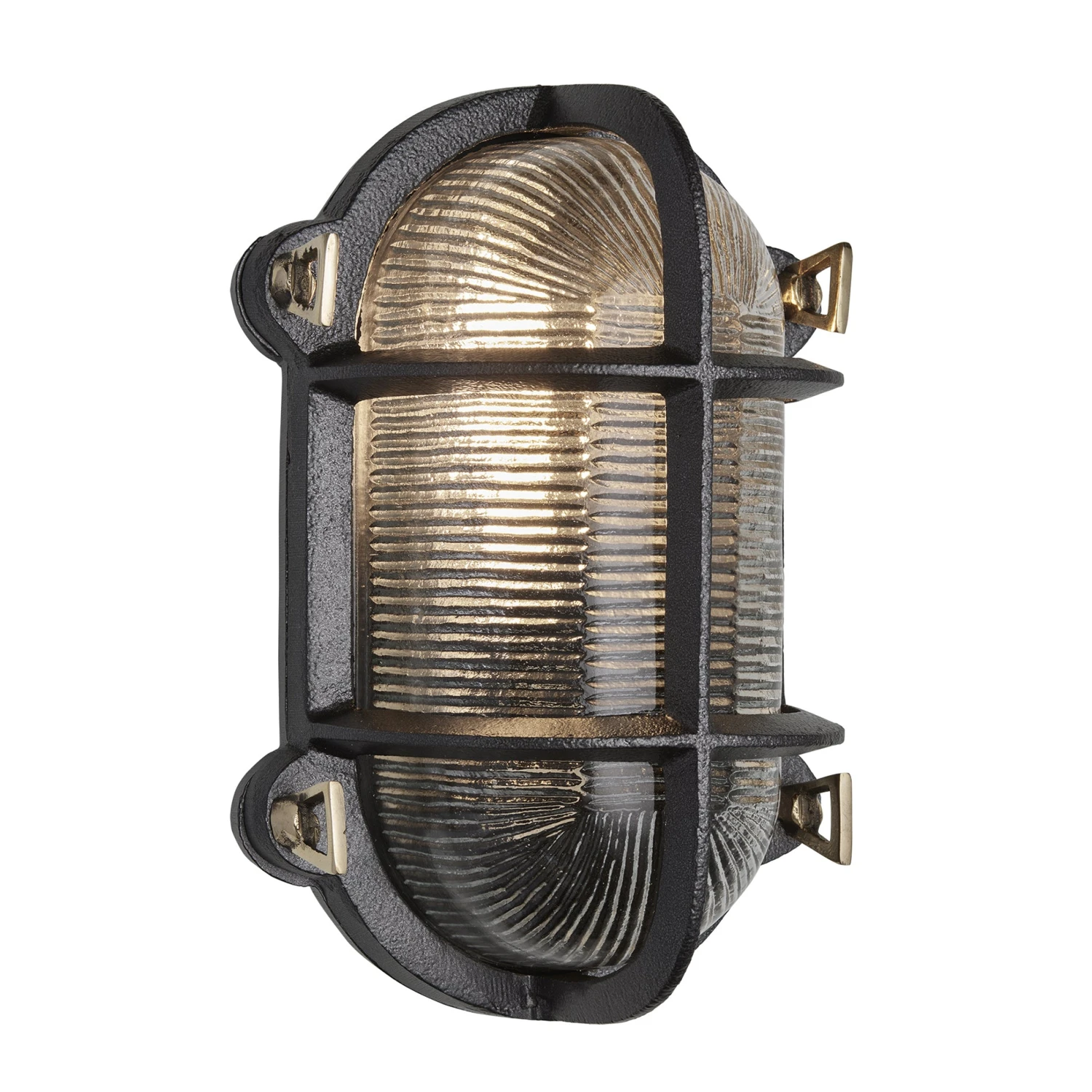 6 Inch Black Bulkhead Outdoor & Bathroom Oval Wall Light With Versatile Side & Rear Wiring Options - Image 3