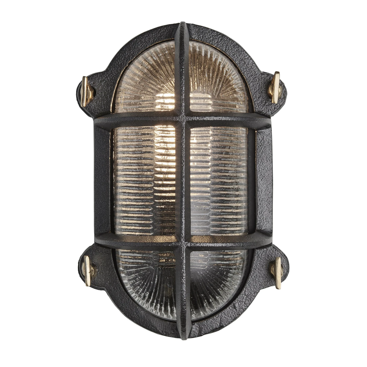 6 Inch Black Bulkhead Outdoor & Bathroom Oval Wall Light With Versatile Side & Rear Wiring Options - Image 2