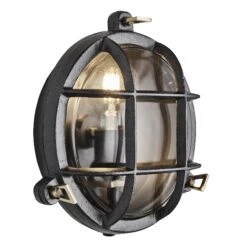 8 Inch Black Bulkhead Outdoor & Bathroom Round Wall Light With Versatile Side & Rear Wiring Options 17 8 Inch Black Bulkhead Outdoor & Bathroom Round Wall Light With Versatile Side & Rear Wiring Options -Lumi Home Shop Bulkhead Wall Light Black Round Clear Glass Back Side Wiring BK IP65 RWL8 BK BSW CL Angled Industville