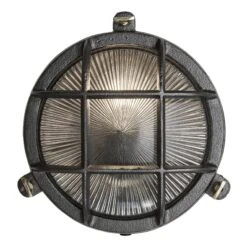 8 Inch Black Bulkhead Outdoor & Bathroom Round Wall Light With Versatile Side & Rear Wiring Options 16 8 Inch Black Bulkhead Outdoor & Bathroom Round Wall Light With Versatile Side & Rear Wiring Options -Lumi Home Shop Bulkhead Wall Light Black Round Ribbed Glass Back Side Wiring BK IP65 RWL8 BK BSW RB Front Industville