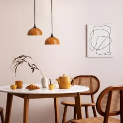 Chelsea Dome Pendant - 8 Inch - Orange -Lumi Home Shop CH DP8 OR PH INDUSTVILLE B2C DINING ROOM Adobe stock 1