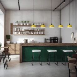 Chelsea Dome Pendant - 8 Inch - Yellow -Lumi Home Shop CH DP8 Y BKH INDUSTVILLE B2B CAFFE AdobeStockcopy 1