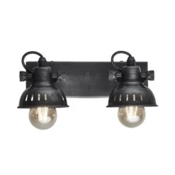 Swivel Spotlight Wall Light - Double - Pewter