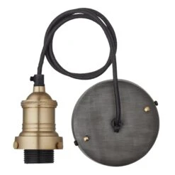 Brooklyn Opal Glass Globe Pendant Light - 7 Inch -Lumi Home Shop ESE27 Holder Brass Industville Lighting CordSet FabricFlex Brooklyn BR CS B 624b866a 22ca 457c a897 5a048e521add