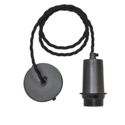 Sleek Dome Pendant - 13 Inch - Pewter -Lumi Home Shop ESE27 Holder Pewter Industville Lighting CordSet Sleek SL EBH P 2547e97f 27c4 470b af25 4add27dcf313