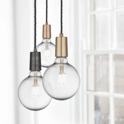 Sleek Edison Pendant - 1 Wire - Pewter 15 Sleek Edison Pendant - 1 Wire - Pewter -Lumi Home Shop Edison Group LgeGlobes InSitu