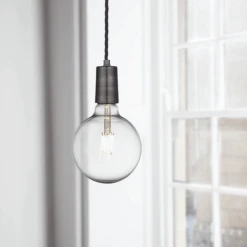 Sleek Edison Pendant - 1 Wire - Pewter 14 Sleek Edison Pendant - 1 Wire - Pewter -Lumi Home Shop Edison Pewter Pendant LgeGlobe InSitu