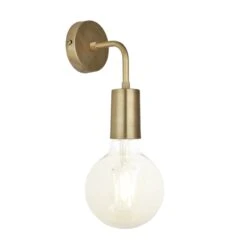 Sleek Edison Wall Light - Brass 22 Sleek Edison Wall Light - Brass -Lumi Home Shop Edison WallLight Brass Industville Lighting Single BrassHolder Sleek SL EWL B Angled Globe