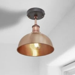 Brooklyn Dome Flush Mount - 8 Inch - Copper -Lumi Home Shop Flush Mount Dome 8 Copper