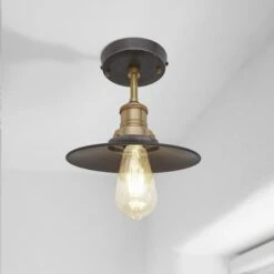 Brooklyn Flat Flush Mount - 8 Inch - Pewter -Lumi Home Shop Flush Mount Flat 8 Pewter