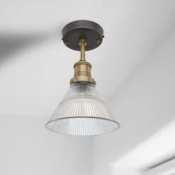 Brooklyn Glass Funnel Flush Mount - 7 Inch -Lumi Home Shop Flush Mount Glass Funnel