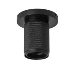 Knurled Edison Spotlight - Black 8 Knurled Edison Spotlight - Black -Lumi Home Shop Holder Black Industville Lighting Spotlight FabricFlex Knurled KN ESP BK ANGLED