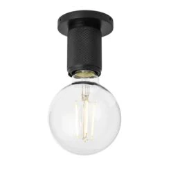 Knurled Edison Spotlight - Black