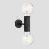 Knurled Edison Double Wall Light - Black -Lumi Home Shop Holder Black Industville Lighting Wall FabricFlex Knurled KN EDWL BK ANGLED BULB