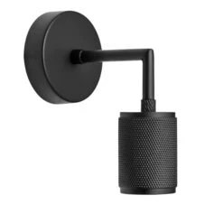 Knurled Edison Wall Light - Black 9 Knurled Edison Wall Light - Black -Lumi Home Shop Holder Black Industville Lighting Wall FabricFlex Knurled KN EWL BK