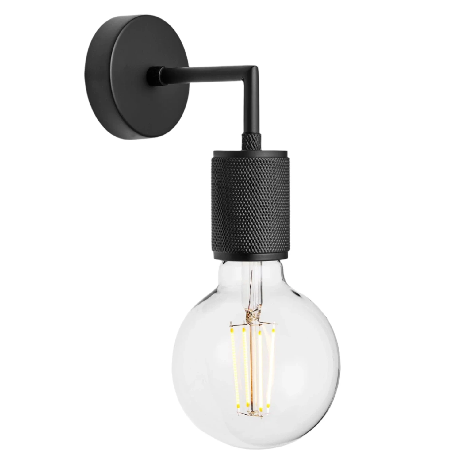 Knurled Edison Wall Light - Black 4 Knurled Edison Wall Light - Black - Image 2