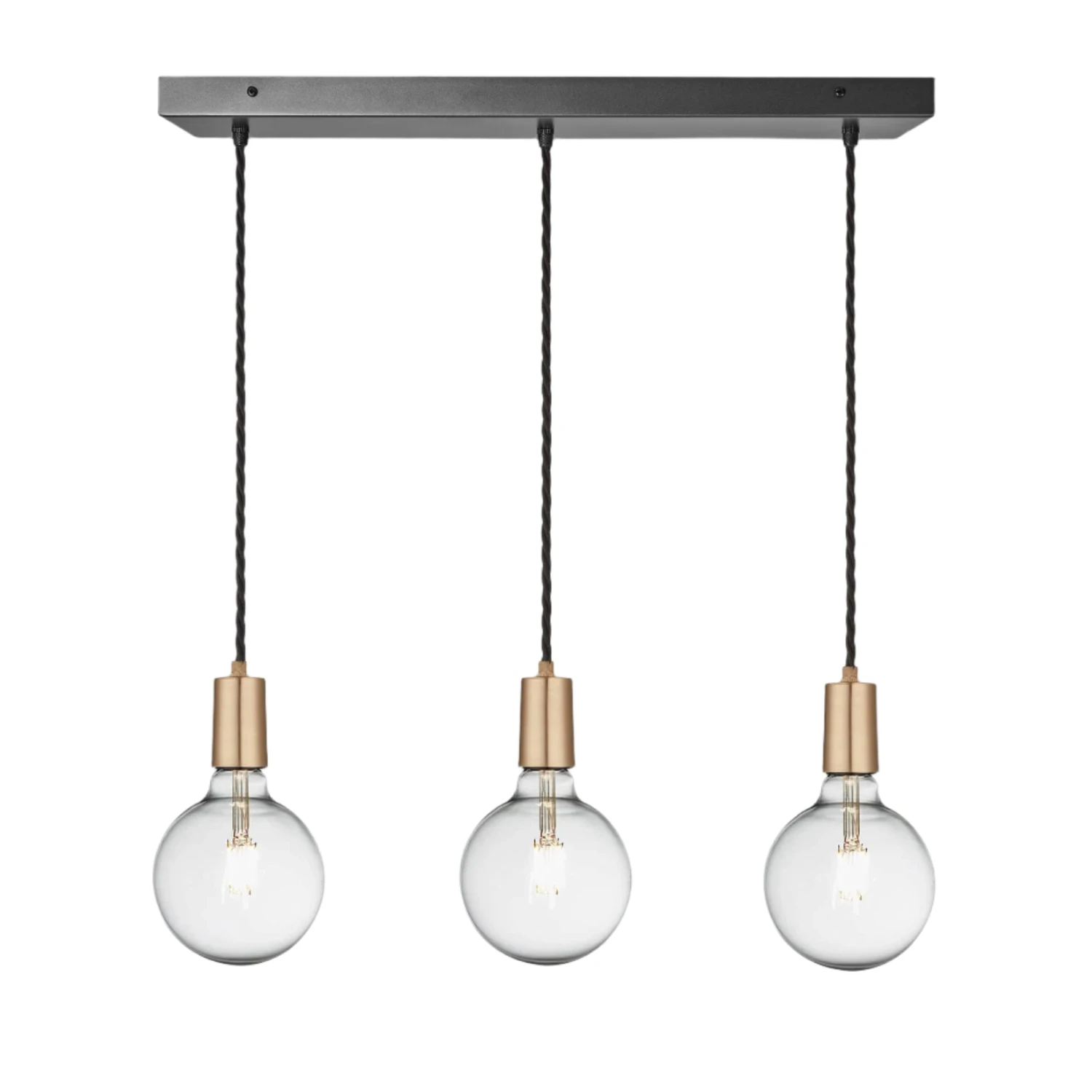 Sleek Edison Cluster Lights - 3 Wire - Brass 3 Sleek Edison Cluster Lights - 3 Wire - Brass