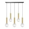 Sleek Cylinder 5 Wire Cluster Lights - Brass -Lumi Home Shop Holder Brass Industville Lighting 5Wire FabricFlex Sleek SL CY 5WCL B