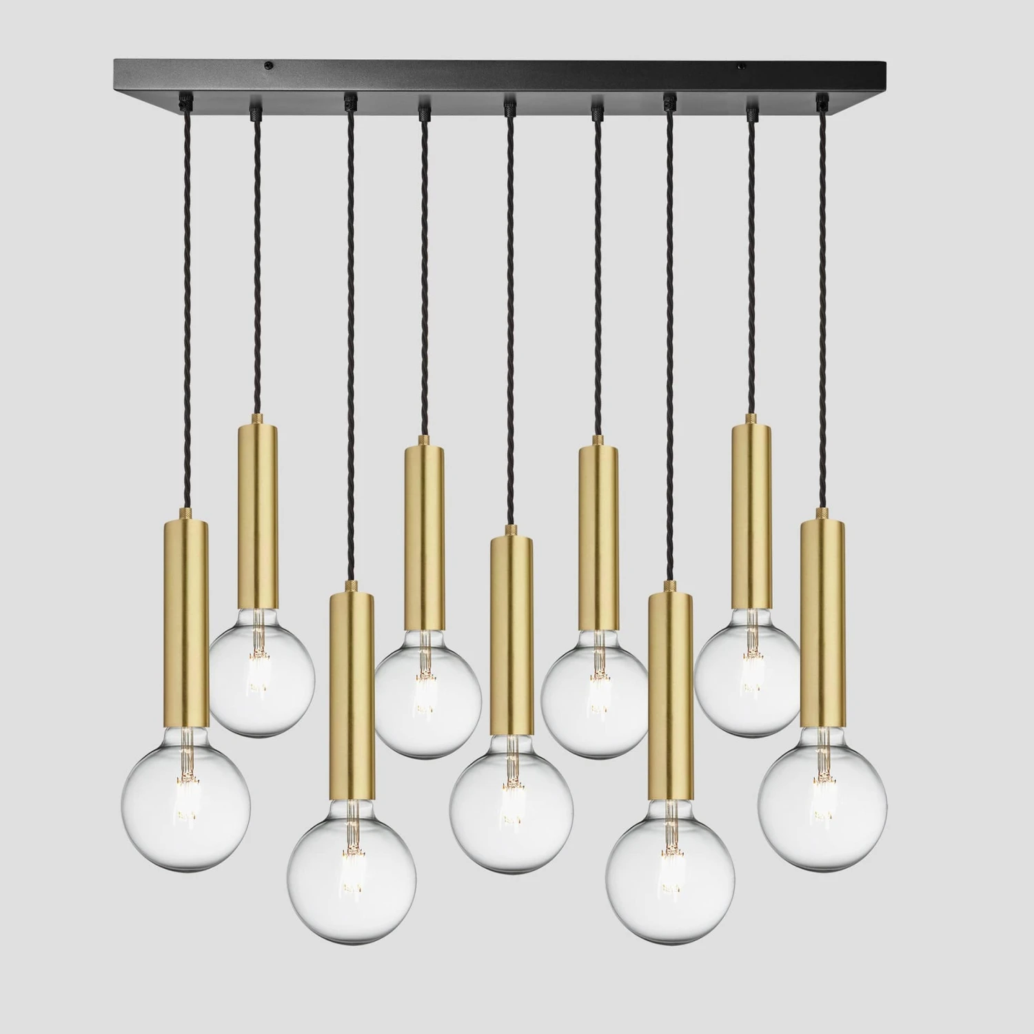 Sleek Cylinder 9 Wire Cluster Lights - Brass 3 Sleek Cylinder 9 Wire Cluster Lights - Brass