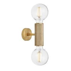 Knurled Edison Double Wall Light - Brass - Pre-order - Expected W/c 13th Of May