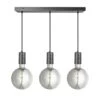 Sleek Large Edison Cluster Lights - 3 Wire - Pewter -Lumi Home Shop Holder Pewter Industville Lighting 3Wire FabricFlex Sleek G200 SL LE 3WCL P