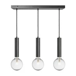 Sleek Cylinder 3 Wire Cluster Lights - Pewter