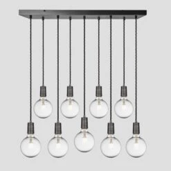 Sleek Edison Cluster Lights - 9 Wire - Pewter