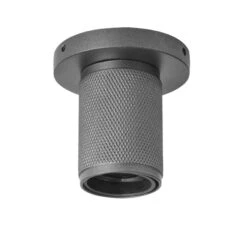 Knurled Edison Spotlight - Pewter -Lumi Home Shop Holder Pewter Industville Lighting Spotlight FabricFlex Knurled KN ESP P ANGLED