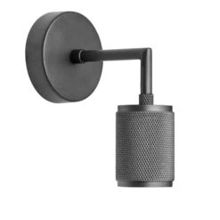 Knurled Edison Wall Light - Pewter -Lumi Home Shop Holder Pewter Industville Lighting Wall FabricFlex Knurled KN EWL P