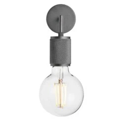Knurled Edison Wall Light - Pewter