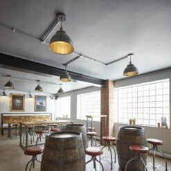 Brooklyn Dome Pendant - 13 Inch - Pewter -Lumi Home Shop Industville 0921