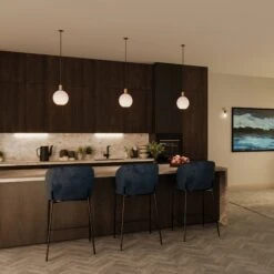 Knurled Opal Glass Globe Pendant Light - 9 Inch -Lumi Home Shop KN EWL B KN OGL GLP9 W BH SL OGL GL7 5WSQCL W PH CGI INDUSTVILLE B2C KITCHEN DINING ROOM 1