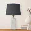Marble Medium Ridge Table Lamp - White - Base Only -Lumi Home Shop MA M RITL W GR SEM INDUSTVILLE B2C HALLWAY side board BO Closeup