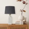 Marble Medium Ridge Table Lamp - White -Lumi Home Shop MA M RITL W GR SEM INDUSTVILLE B2C HALLWAY side board in situ