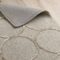 Alva Hand Tufted Wool Rug - Light Brown