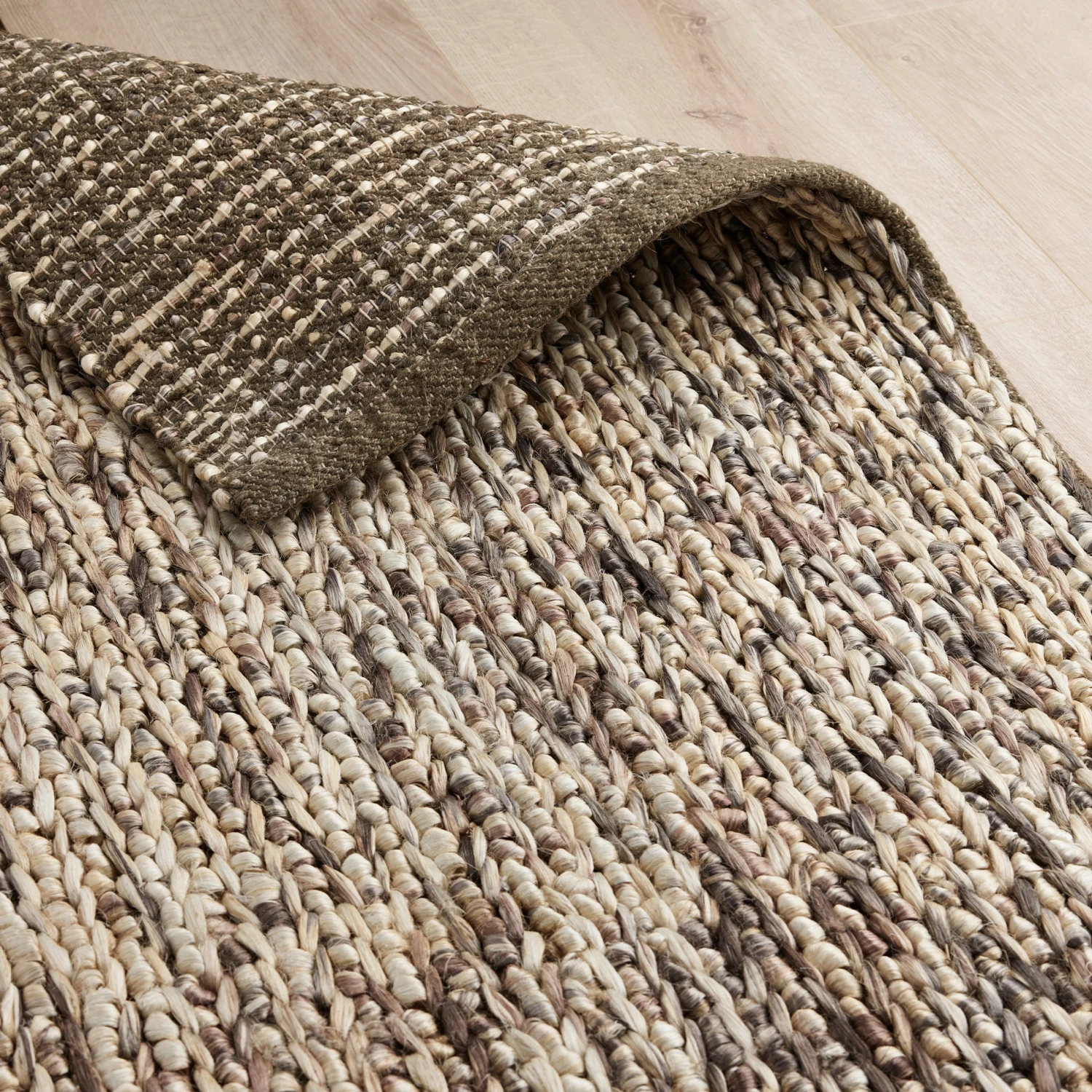 Dipton Hand Woven Jute Rug - Brown & Cream 3 Dipton Hand Woven Jute Rug - Brown & Cream