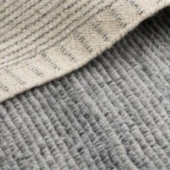 Elcho Hand Knotted Wool Rug - Grey & Cream -Lumi Home Shop Natural Elcho Handknotted Wool Grey Cream Rug Industville RG 21 HKW GR CR Fold Closeup