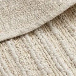 Eyton Hand Woven Jute Rug - Cream -Lumi Home Shop Natural Eyton Handwoven Jute Cream Rug Industville RG 7 HWJ CR Fold Closeup