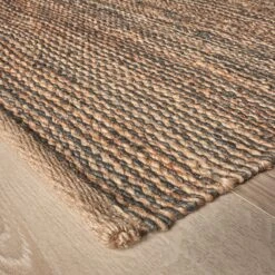 Fen Hand Woven Jute Rug - Natural & Dark Brown -Lumi Home Shop Natural Fen Handwoven Jute Natural Dark Brown Rug Industville RG 2 HWJ N DB Corner