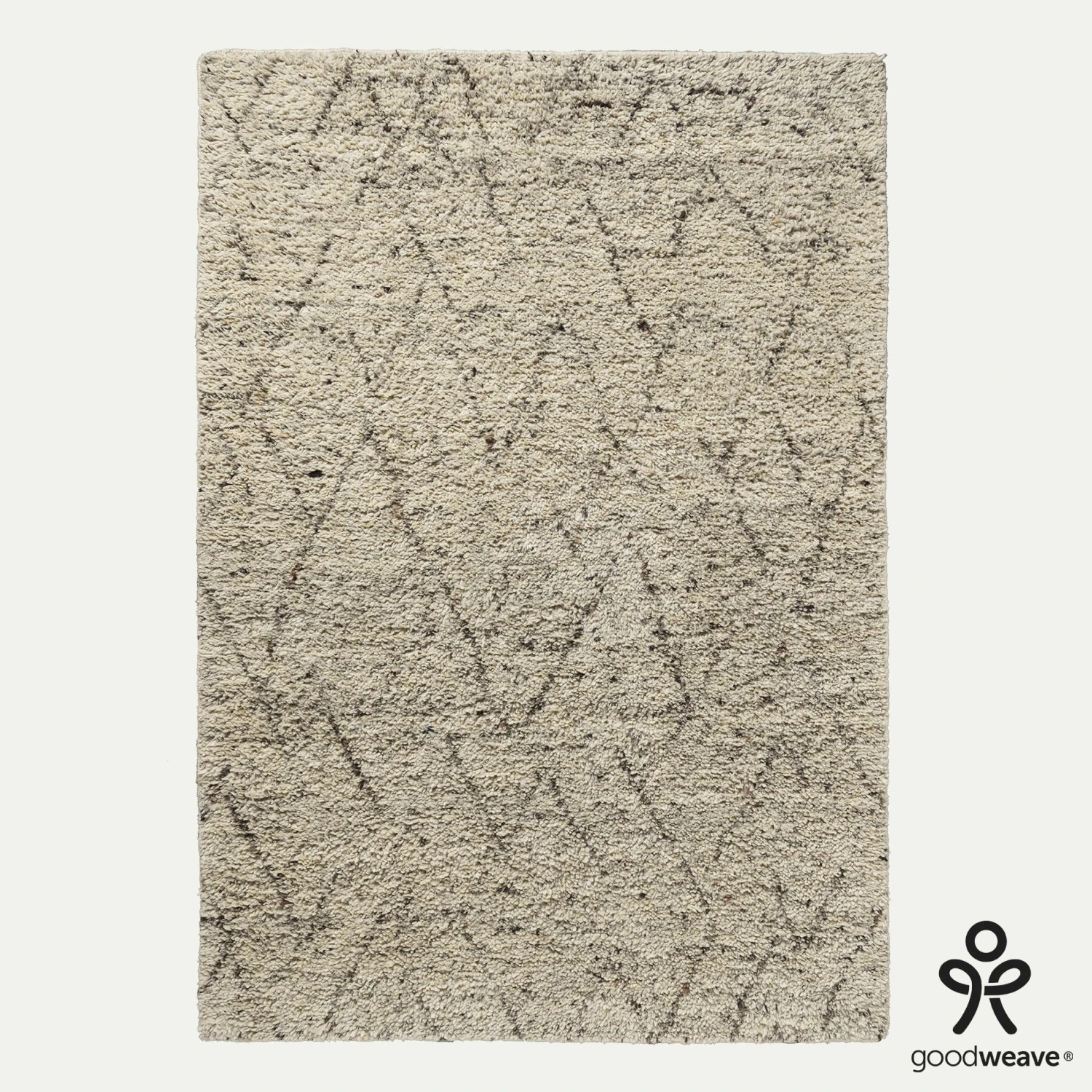 Forres Hand Knotted Shaggy Wool Rug - Cream & Grey - Image 2