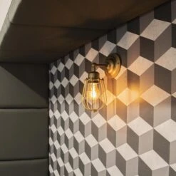 Orlando Wire Cage Wall Light - 4 Inch - Brass -Lumi Home Shop OR WCWL4 B INDUSTVILLE B2C HR KineticWorkplaceLimited www.kinetic design.co 4 1