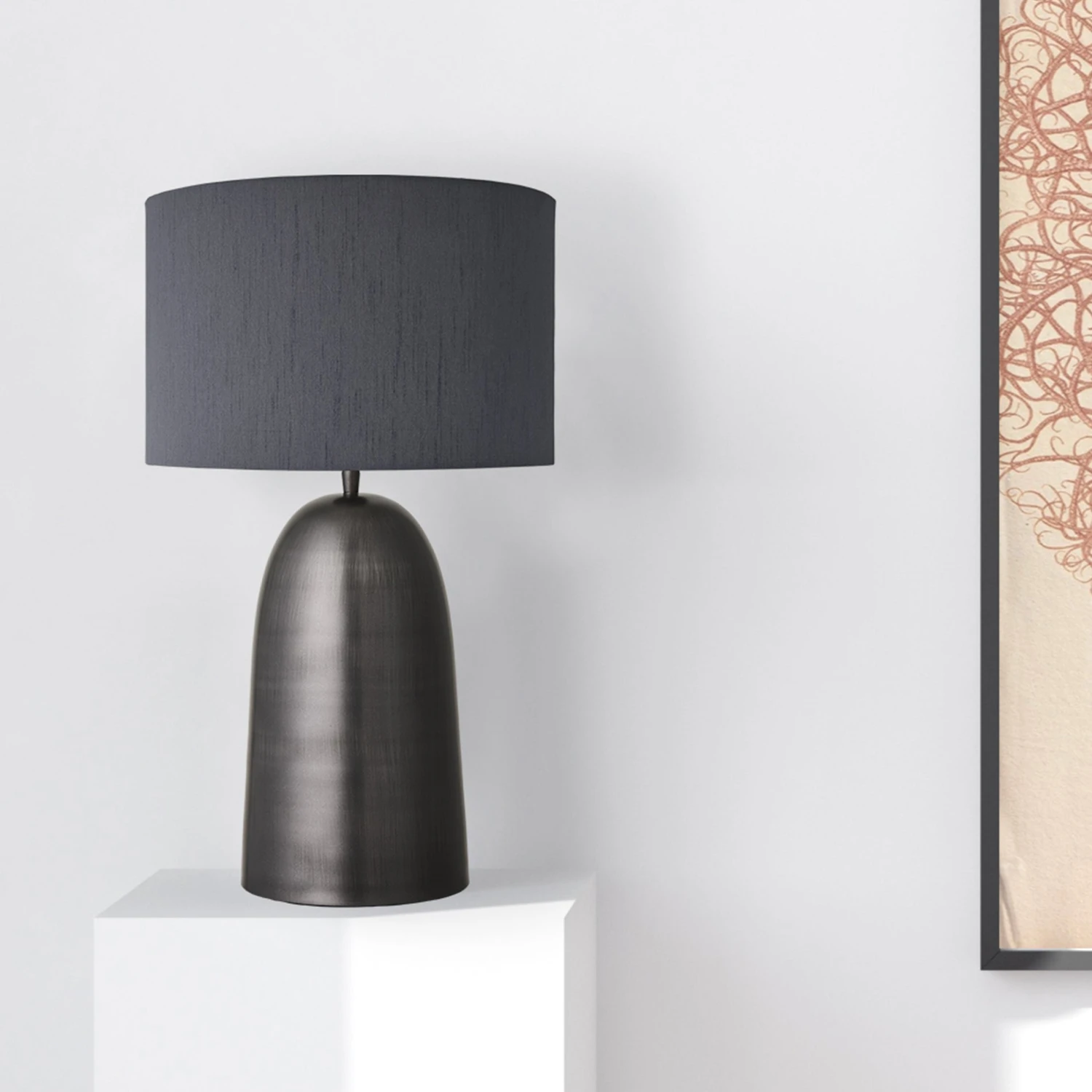 Pillar Geometric Bell Table Lamp - Pewter - Base Only 3 Pillar Geometric Bell Table Lamp - Pewter - Base Only