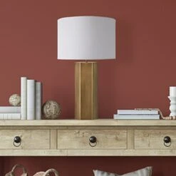 Pillar Geometric Hex Table Lamp - Brass - Base Only