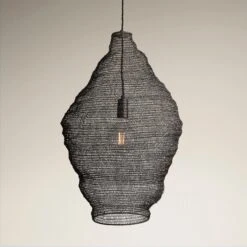 Beehive Wire Cage Metal Mesh Pendant Light - Diamond - Pewter