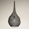 Beehive Wire Cage Metal Mesh Pendant Light - Drop - Pewter -Lumi Home Shop Pendant Pewter Industville Lighting Drop Beehive BE WCMP DR P TexturedBG